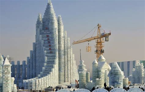 what are the buildings in harbin china made of